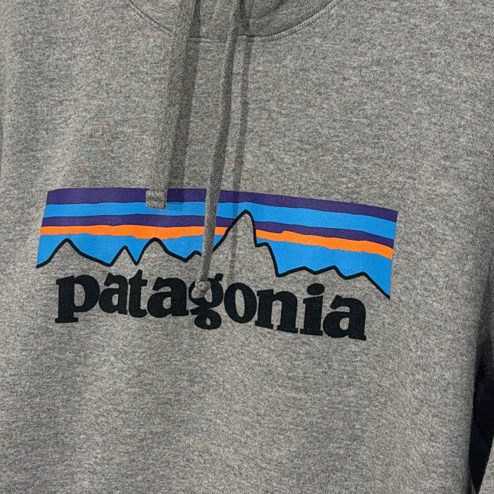 Patagonia Logo Uprisal Hoodie Gray Size Small Womens XS Men’s EUC - Picture 4 of 7